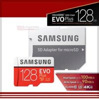 Thẻ nhớ MicroSDXC Samsung Evo Plus 128GB UHS-I U3 100MB/s (Đỏ) + Tặng MicroSD Adapter Samsung