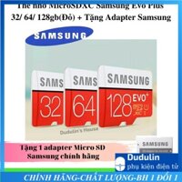 Thẻ nhớ MicroSDXC Samsung Evo Plus 16/ 32/ 64/ 128/ 256GB UHS-I U3 100MB/s (Đỏ) + Tặng Adapter Samsung