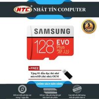 Thẻ nhớ MicroSDXC Samsung Evo Plus 128GB 100MB/s U3 4K (Đỏ) + Tặng đầu đọc thẻ nhớ MicroSD