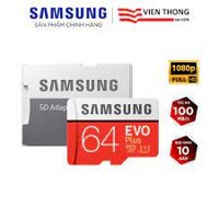 Thẻ nhớ microSDXC Samsung Evo Plus 64GB U1 upto 100MB/s kèm Adapter – Hãng phân phối chính thức