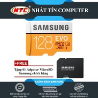 Thẻ Nhớ MicroSDXC Samsung Evo 128gb UHS-I U3 100mb/S - Model 2017 (Cam) + Tặng MicroSD Adapter Samsung chính hãng