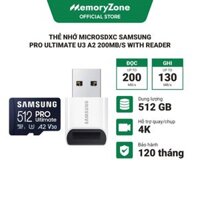 Thẻ Nhớ MicroSDXC Samsung Pro Ultimate U3 A2 128GB - 256GB - 512GB 200MB/s With Reader