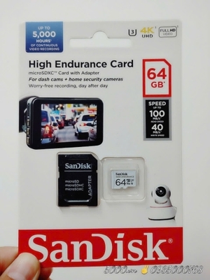 Thẻ Nhớ MicroSDXC SanDisk High Endurance Video Monitoring 64GB