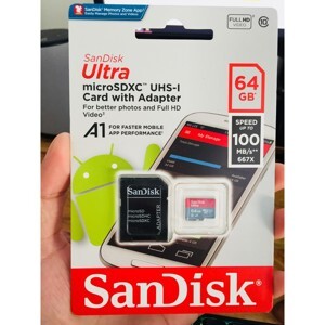 Thẻ nhớ MicroSDXC Sandisk Ultra - 128 GB, 100 MB/s