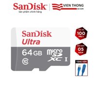 Thẻ nhớ microSDXC SanDisk Ultra 64GB upto 100MB/s 533x kèm đèn LED USB -