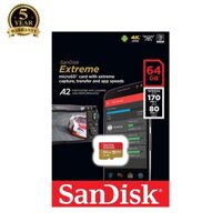 Thẻ Nhớ MicroSDXC SanDisk Extreme 64GB V30 U3 4K A2 R170MB/s W80MB/s (Gold)