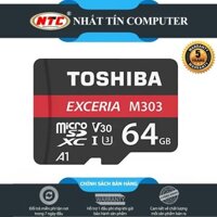 Thẻ nhớ MicroSDXC Toshiba Exceria M303 64GB UHS-I U3 4K V30 A1 R98MB/s W65MB/s (Đen)