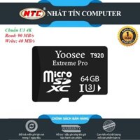 Thẻ nhớ microSDXC Yoosee Extreme Pro T920 64GB UHS-I U3 4K 95MB/s (Đen)