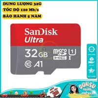 Thẻ Nhớ Sandick Ultra 32G Thẻ MicroSD Cho Máy Ảnh, Camera, Điện Thoại Tốc Độ Đọc 120 Mb/s