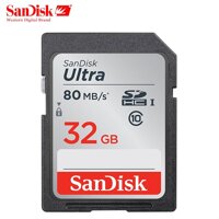 Thẻ nhớ Sandisk 32 GB Ultra Class 10 SDHC UHS-I Thẻ Nhớ Lên đến 80 Mb màu xám/Đen (SDSDUNC-032G-GN6IN)