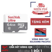 Thẻ nhớ SanDisk 64GB Ultra MicroSD Class10 80MB/s - Tặng Vòng đeo tay Silicone Pacific