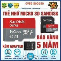 Thẻ nhớ SANDISK Micro SD 64G Class10 chính hãng BH 5 năm 1 đổi 1