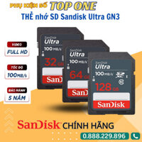 Thẻ nhớ Sandisk SD tốc độ cao chuyển dụng cho máy ảnh , Thẻ nhớ SD Sandisk Ultra GN3 32GB 64GB chính hãng bảo hành 5 năm