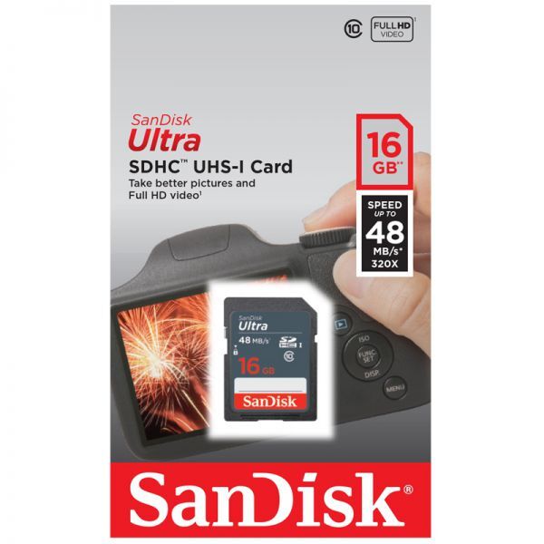 Thẻ nhớ SanDisk SDHC Ultra 16Gb Class 10 48mb/s