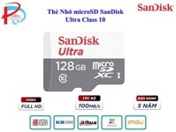 Thẻ Nhớ SanDisk 256G-32G-64G-128GB MicroSD Ultra Class 10  - Hàng Chính Hãng - 128Gb
