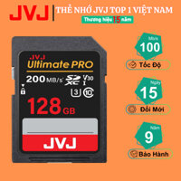 Thẻ Nhớ SD 128GB JVJ Ultimate Pro Chuẩn V30 U3 Class 10 - Chuyên Dụng Thẻ nhớ Máy Ảnh, Máy Quay 4K Full HD - BH 9 năm