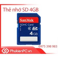 Thẻ nhớ SD 4GB SANDISK, SD Card dùng cho máy công nghiệp thiết bị điện tử, máy ảnh Camera máy quay phim, máy nghe nhạc