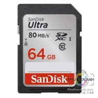 Thẻ nhớ SD sandisk 64 gb 80mb chính hãng