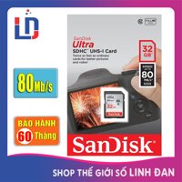 Thẻ nhớ SD sandisk ultra 32GB 80Mb/s 533x class 10 SDHC