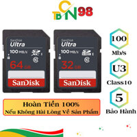 Thẻ Nhớ SD Sandisk Ultra 64GB /32GB /16GB Tốc Độ 100MB/s Chuyên Dụng Cho Máy Ảnh  - Thẻ Nhớ SD Sandisk 64GB