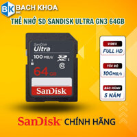 Thẻ nhớ SD Sandisk Ultra GN3 64GB 100MB/s UHS-I chuyên dụng cho máy ảnh cho máy ảnh - thẻ nhớ sandisk SD