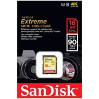 Thẻ nhớ SDHC Sandisk Extreme 16gb U3 4K 90mb/s Chính Hãng - 002708