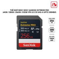 Thẻ nhớ SDXC Sandisk Extreme Pro 256GB V90 U3 C10 UHS-II 300MB/s SDSDXDM-256G-GN4IN - Bảo hành trọn đời