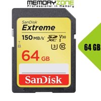 ⊙♦✜Thẻ nhớ SDXC SanDisk Extreme U3 V30 1000x 64GB 150MB/s SDSDXV6-064G-GNCIN