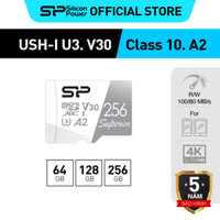 Thẻ nhớ Silicon Power 64GB/128GB/256GB microSDXC UHS-I C10 U3 V30 A2 Micro SD Card, 4K Video 100MB/s đọc, Bảo Hành 5 Năm