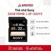 Thẻ nhớ Sony 32GB 90MB/s SF-32UY3 - Hàng Chính Hãng