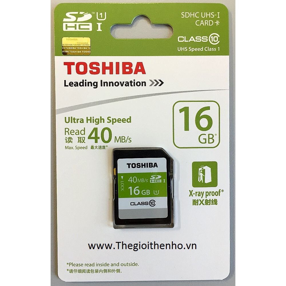 Thẻ nhớ Toshiba SD Class10 - 16GB