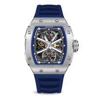 THE RUNWAY -SILVERY WATCH (BLUE STRAP)