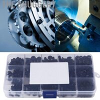 The Snuggery Vít hex Ổ cắm 440pcs M3 M4 M5 Vít đầu bằng thép hợp kim được đặt với hộp nhựa cho đồ nội thất bằng gỗ