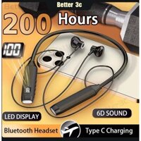 Thể Thao Silicon Cổ Treo Bluetooth 5.3 Tai Nghe Tai Nghe Không Dây Siêu Nguồn Tai Nghe Từ Tính Nút Tai Màn Hình LED Tai Nghe Chơi Game Có Mic