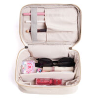 The Travel Star Leather comestic bag S Beige