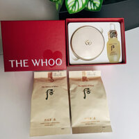 THE WHOO GongJinhYang Mi Luxury Golden Cushion SPF50+/PA+++ - Bộ Phấn Nước Trang Điểm, Tạo Lớp Nền Mịn Màng và Sáng Rỡ