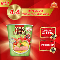 Thêm 20% Xúc Xích - Thùng 24 ly mì Yes Mom Tôm Chua Cay 79.2g/ ly