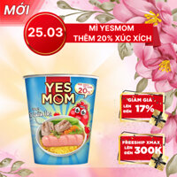 Thêm 20% Xúc Xích - Thùng 24 ly Mì Sườn Heo Yes Mom Có Xúc Xích 79.2g/ly