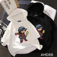thêm size đại từ S đến 4XL AHD88 Áo thun teen nam nữ HOODIE TAY LỠ CÓ NÓN hình game PUBG