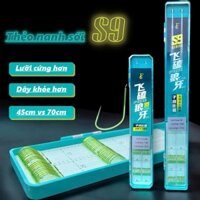 Thẻo buộc sẵn lưỡi nanh sói. thẻo câu đài nanh sói dây nylon chất lượng cao. hộp 20 cặp TC1