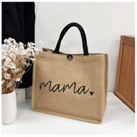 [Theo dõi để được giảm giá] Túi vải lanh lớn cho phụ nữ, túi xách một vai cho mẹ vào đầu thu, phong cách Ins, túi tote đi học cho học sinh trung học.