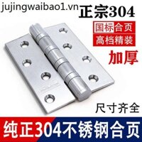 Thép không gỉ 304 Bản Lề Cửa Gỗ Cửa 13cm 17cm Im Lặng Chịu Lực Nặng Mở Rộng Dày Ngang i Gấp