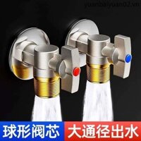 Thép không gỉ 304 Lưu Lượng Lớn Tam Giác Van Công Tắc Máy Nước Nóng Lạnh Nước Dừng Van 4 Điểm 15 Tất Cả Đồng Van Bi Khí