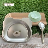 Thép không gỉ 304 Trẻ Em Gấu Đĩa Mẫu Giáo Vịt Khủng Long Hổ Đĩa Sáng Tạo Đĩa Đáy Hút Cho Bé Ăn