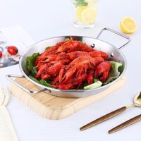 Thép không gỉ cực dày Tây Ban Nha Hải sản Paella Pot Bububei Pan Risotto Pasta Đĩa gà chiên Đĩa tôm hùm nhỏ / Chảo chảo