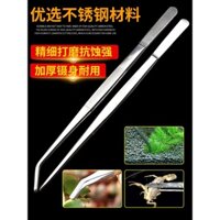 Thép không gỉ dày và kéo dài cỏ thủy sinh nhíp khuỷu tay nhọn đầu thẳng dụng cụ sửa chữa thủ công kẹp lớn tròn