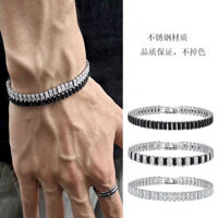 Thép Titan Zircon Vòng Tay Nam Âu Mỹ Xuyên Biên Giới Thép Không Gỉ Nam Tennis Vòng Tay Nữ Trang Sức