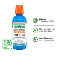 TheraBreath Nước Súc Miệng Icy Mint Hương Bạc Hà Sảng Khoái Không Cồn, Không Cay Rát Ngăn Ngừa Sâu Răng, Giảm Vôi Răng Cao Răng Chai 473ml
