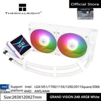 Thermalright GRAND VISION 240 ARGB tản nhiệt nước lạnh 3,4 inch Màn hình LCD độ phân giải 480 * 480 Bộ tản nhiệt khung gầm làm mát chất lỏng Màu trắng cho LGA1851 / 1700 / AM4 / AM5