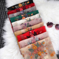 Thêu Begonia Hoa Lụa Khăn Len Nữ Dâu Lụa Đính Hạt Thêu Khăn Lụa Ấm Áp Không Khí Cond